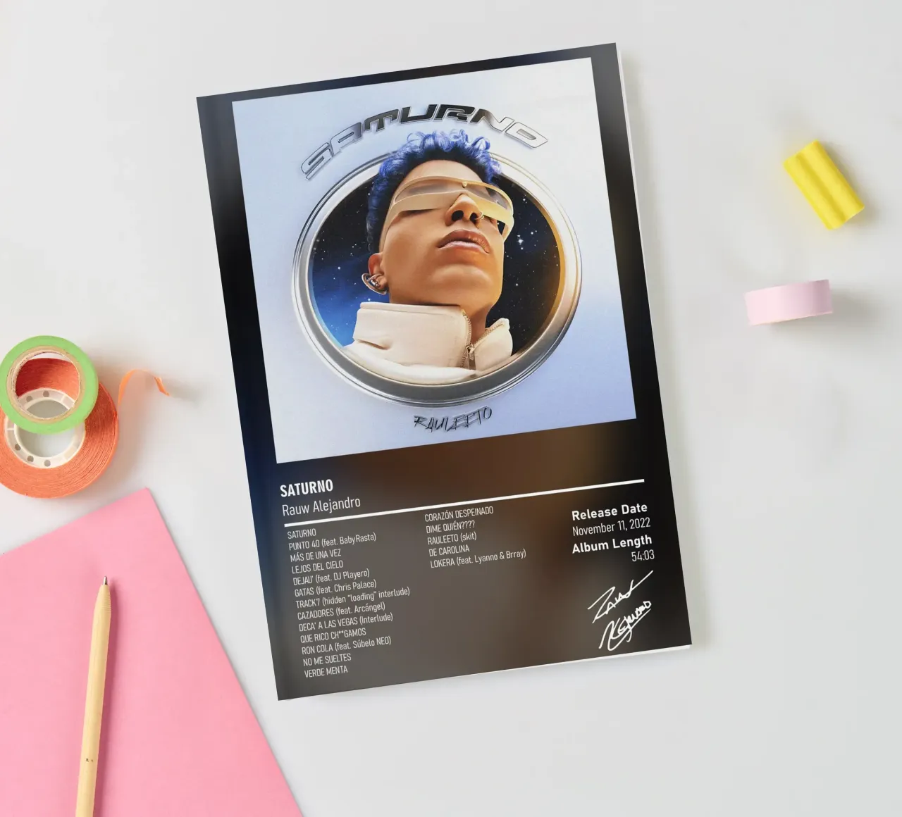 Saturno (2022) Rauw Alejandro notebook by DGUnder