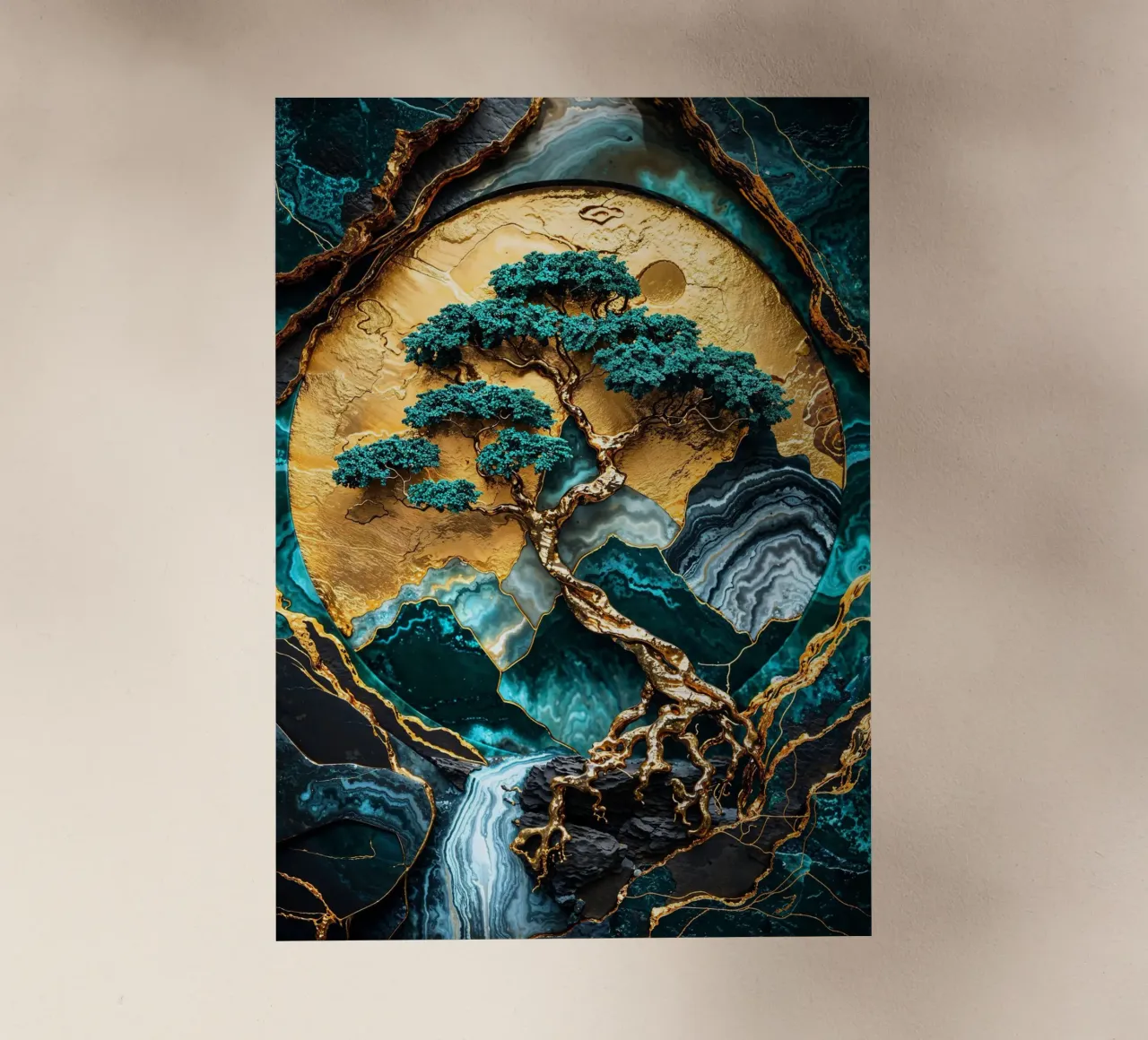 Golden Tree of Harmony Art pellicola backlit da Pixaverse