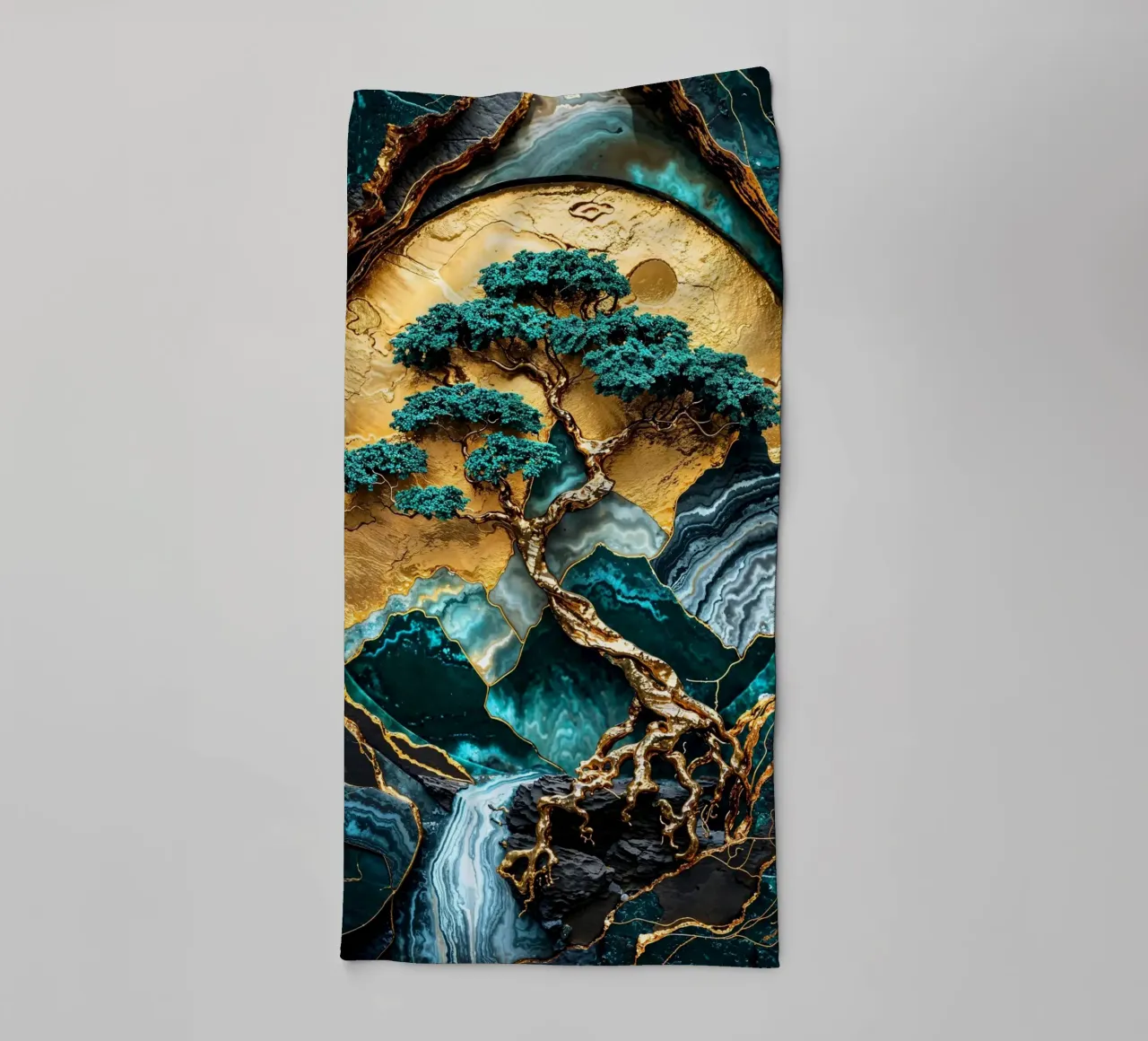 Golden Tree of Harmony Art asciugamano da bagno da Pixaverse