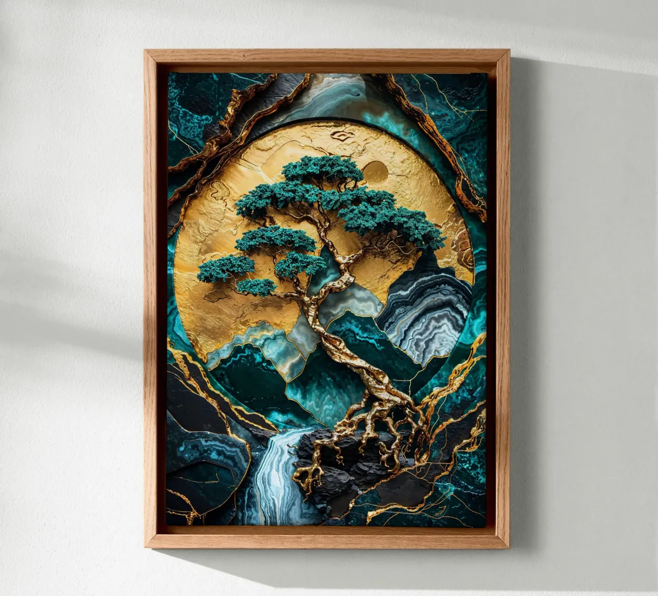 Golden Tree of Harmony Art tela con Cornice a cassetta da Pixaverse