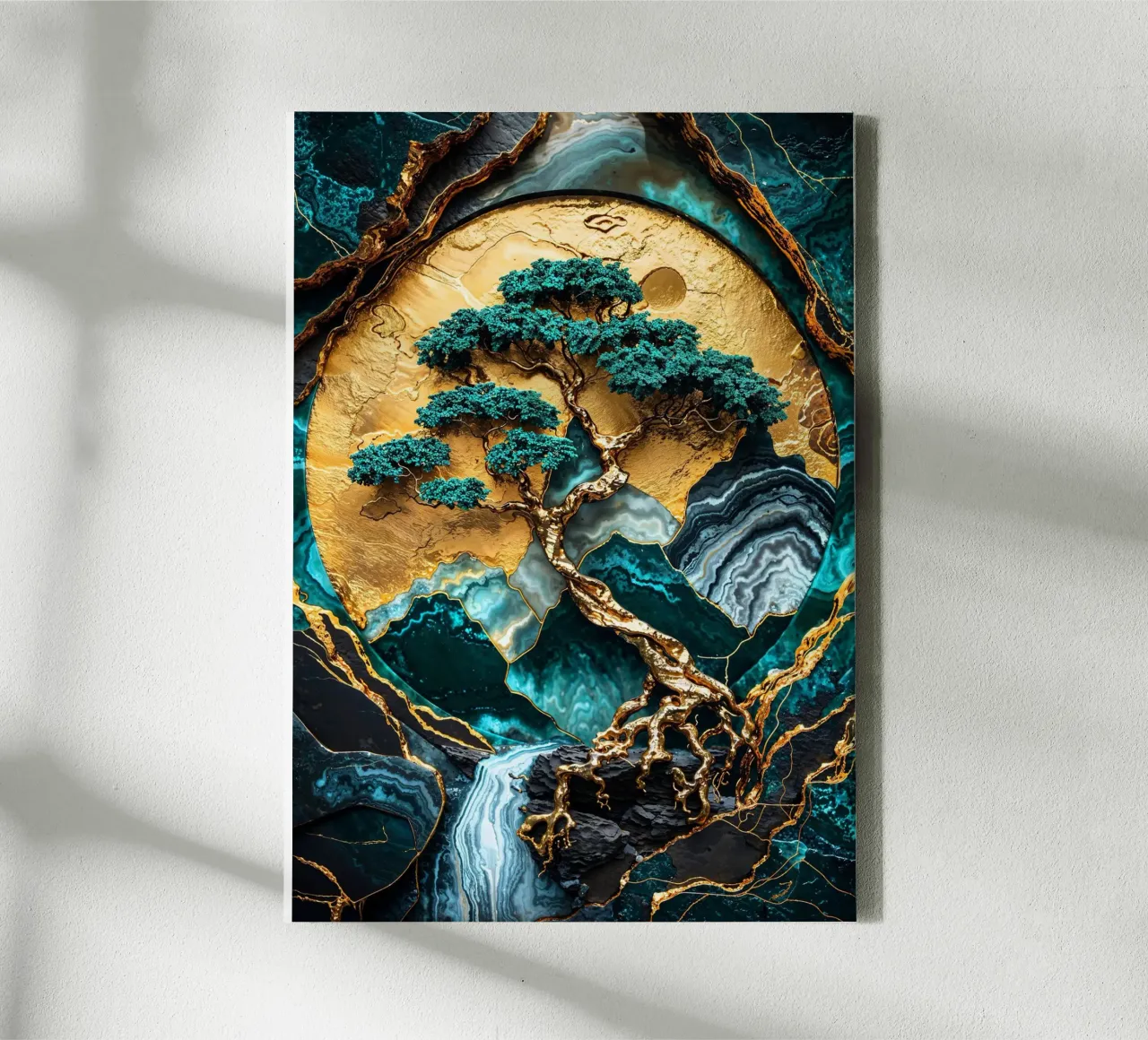 Golden Tree of Harmony Art tela con Cornice a cassetta da Pixaverse