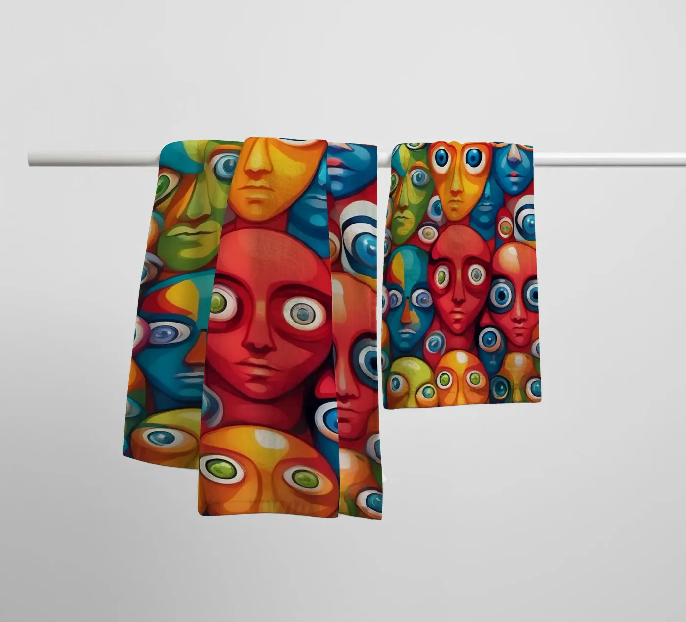 Ogen_2 badhanddoek van AI-Portraits by LK