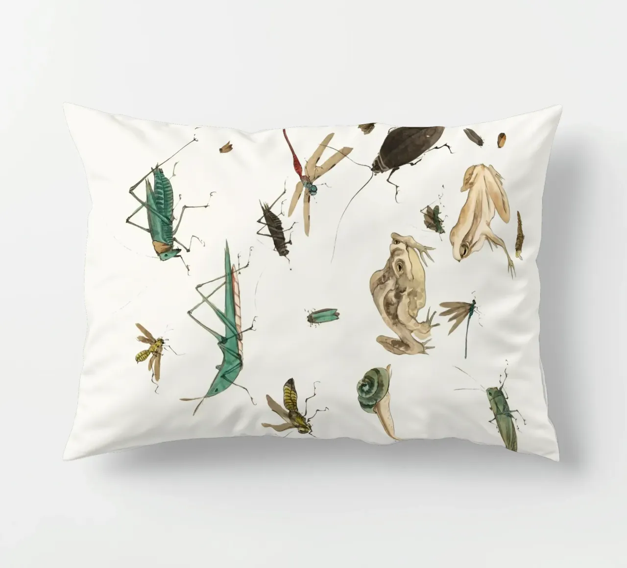 Insects frogs and a snail cuscino da Nadjaa