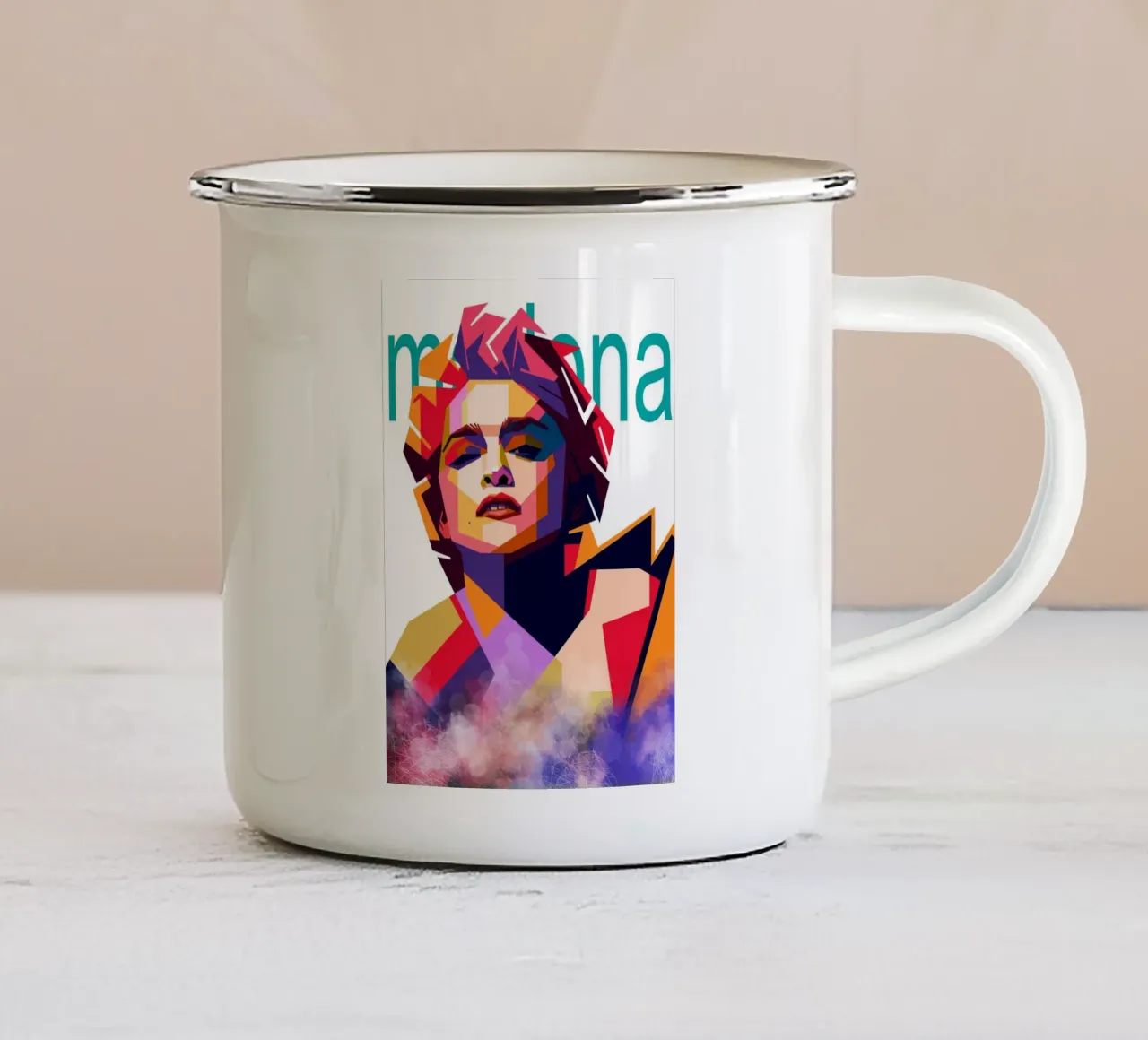 Madonna WPAP art style tazza in smalto da Hantamrata