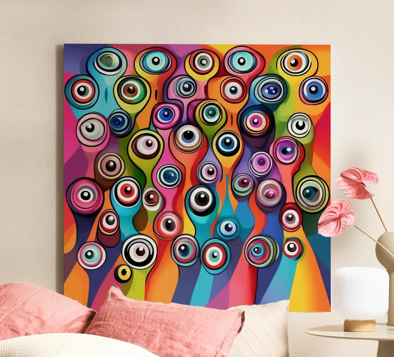 Ogen_5 canvas met Baklijst van AI-Portraits by LK