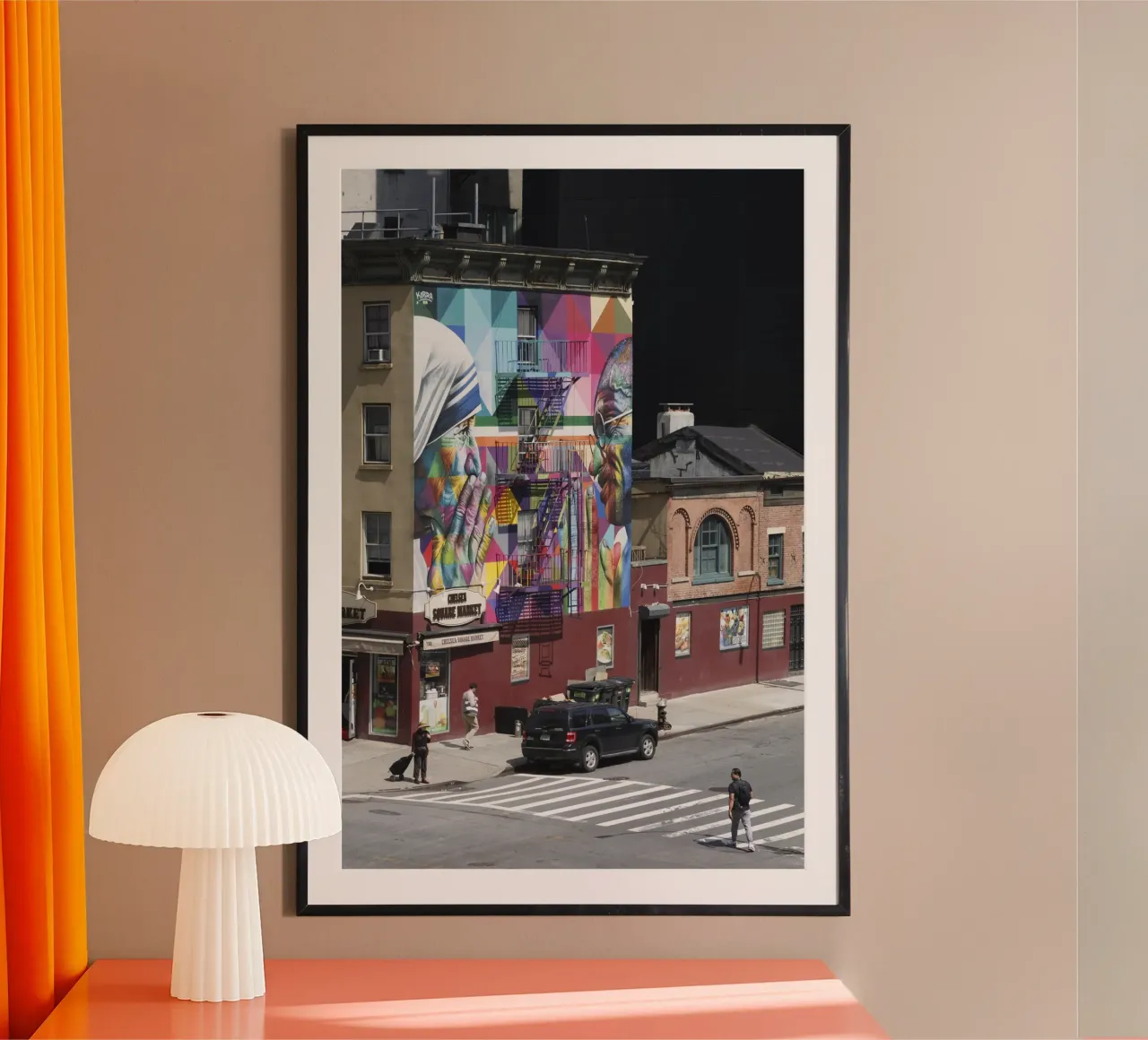 New York - Eduardo Kobra Artwork poster con telaio in legno da Nadine Ginzel