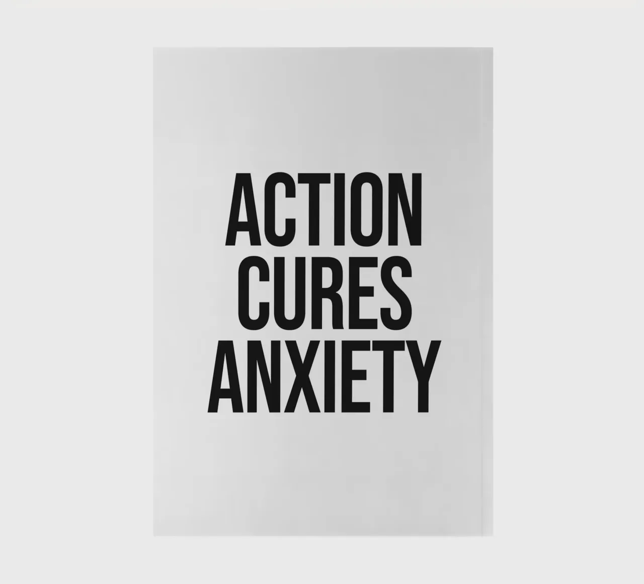 Citation : L'action guérit l'anxiété carnet de notes de Paigaam Studio