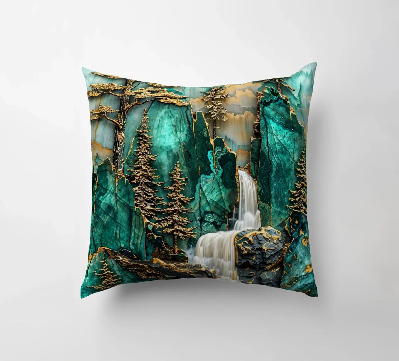 Yosemite Kintsugi Falls cuscino da Pixaverse