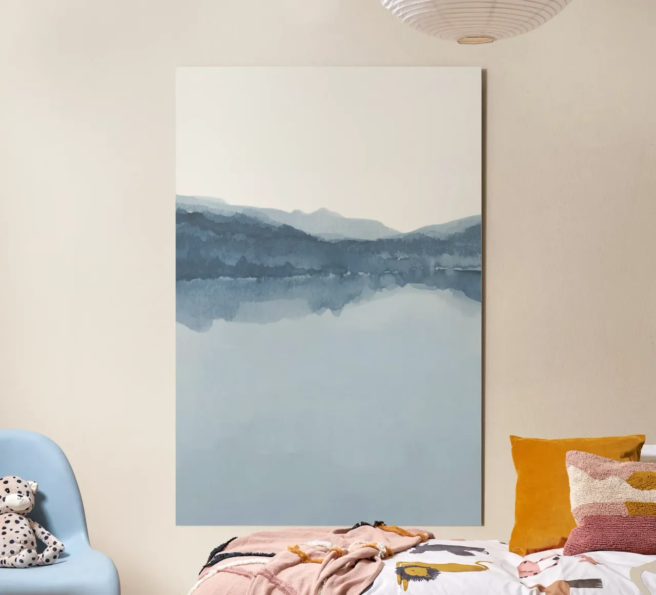 Paysage abstrait dans les tons de bleu 1/2 panneau forex de NouveauPrints