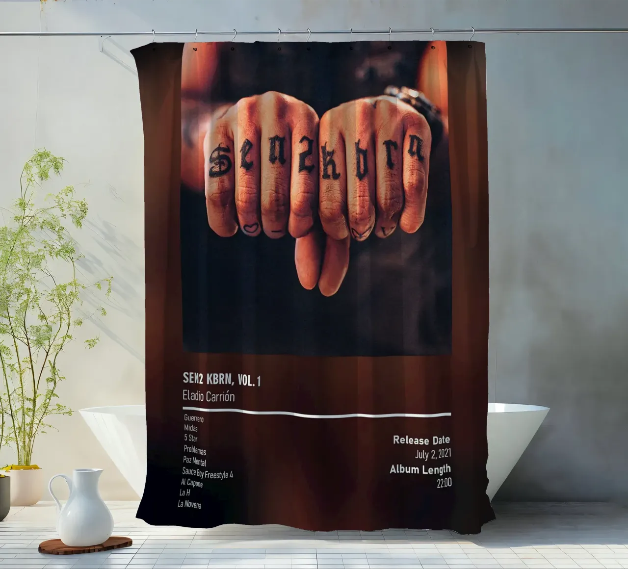 SEN2 KBRN, Vol. 1 Eladio Carrión shower curtain by DGUnder