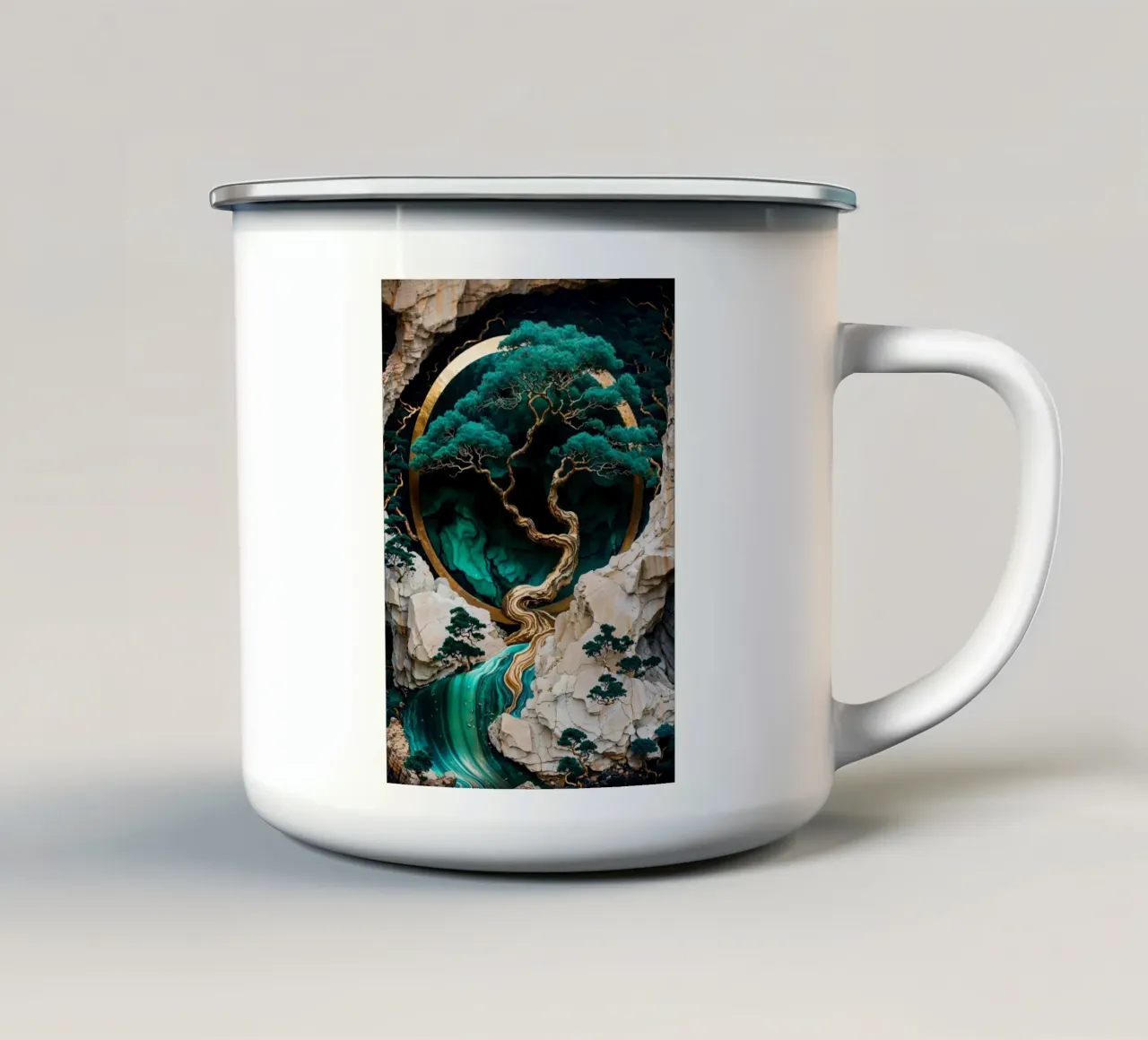 Mountain Tree Kintsugi Art tazza in smalto da Pixaverse