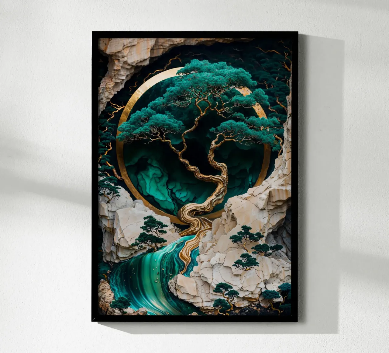 Mountain Tree Kintsugi Art carta hahnemühle da Pixaverse