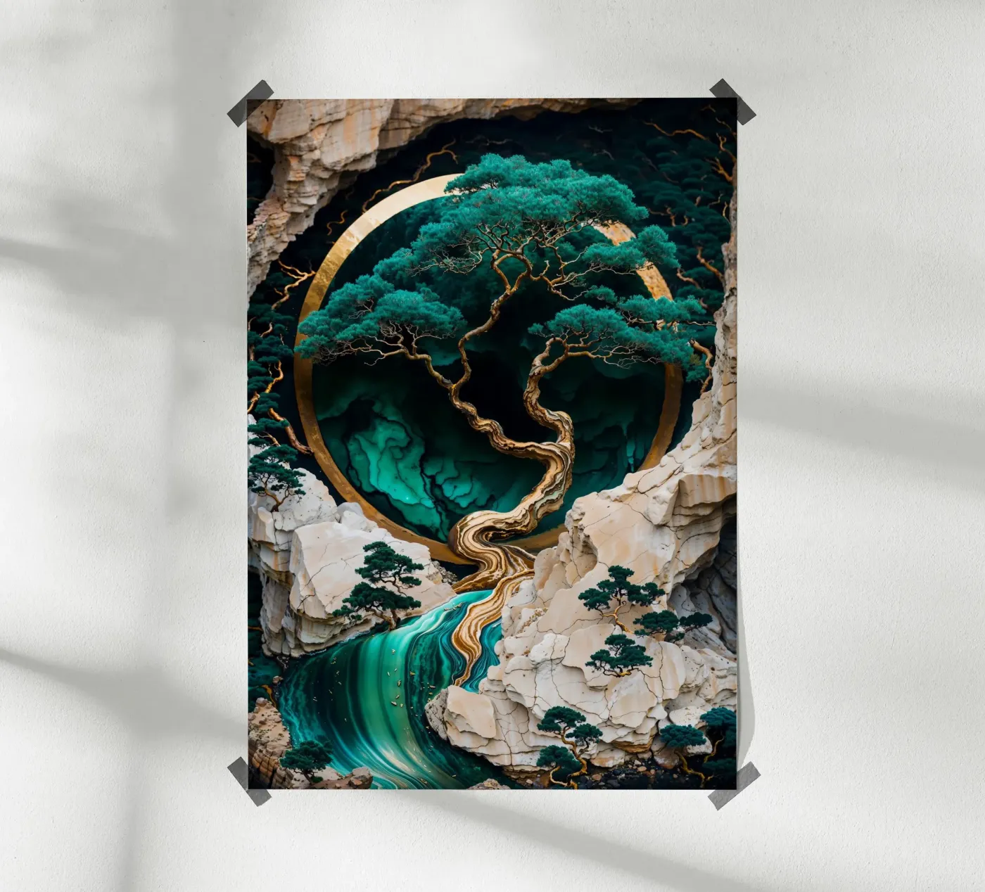 Mountain Tree Kintsugi Art poster da Pixaverse