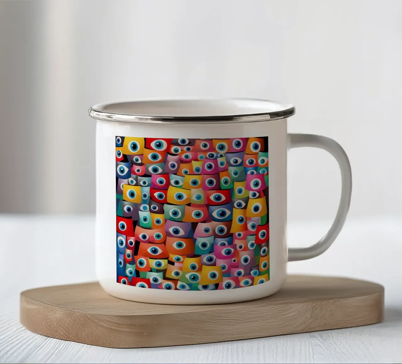 Occhi_10 tazza in smalto da AI-Portraits by LK