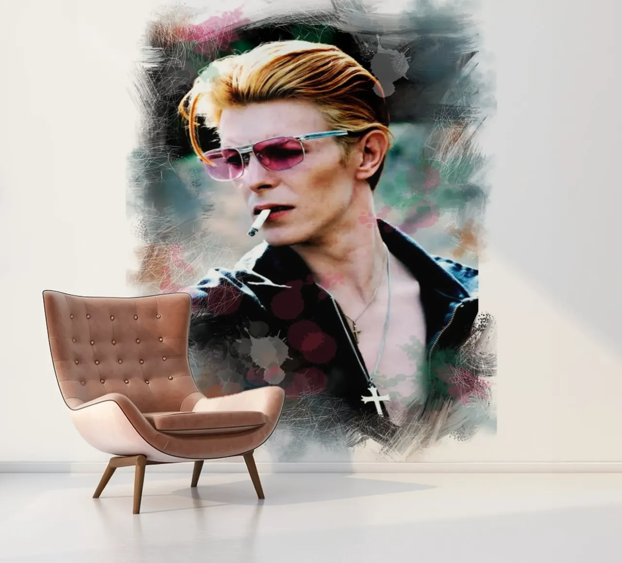 David Bowie smoking photo wallpaper by Lembayung art