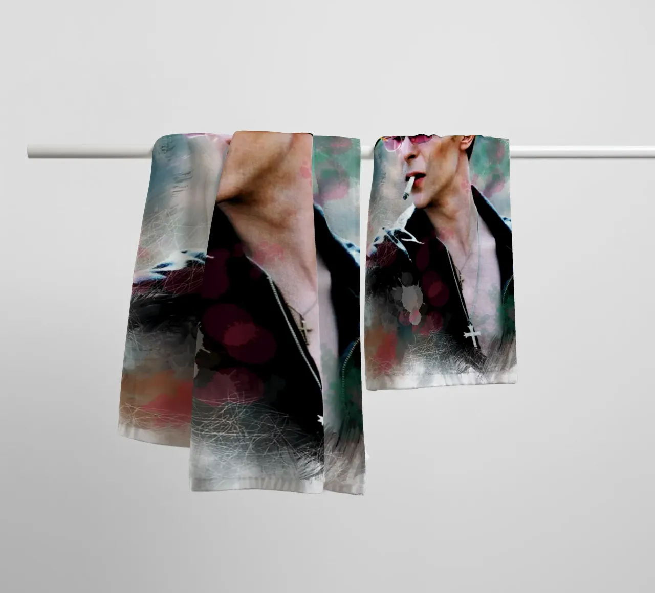 David Bowie smoking asciugamano da bagno da Lembayung art