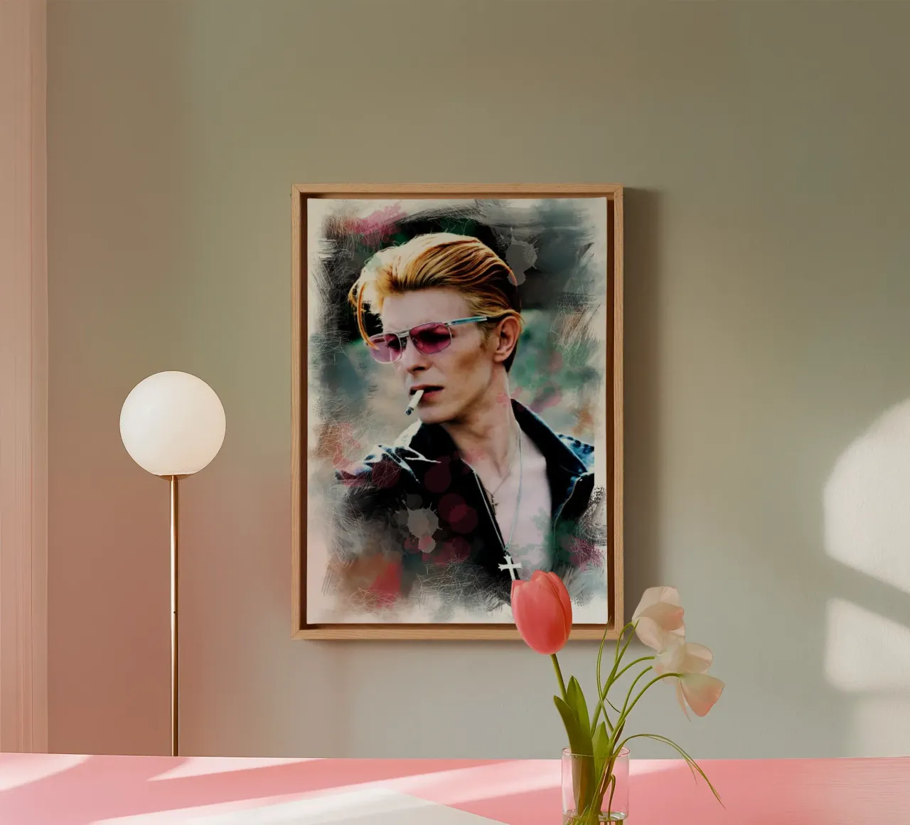 David Bowie smoking canvas van Lembayung art