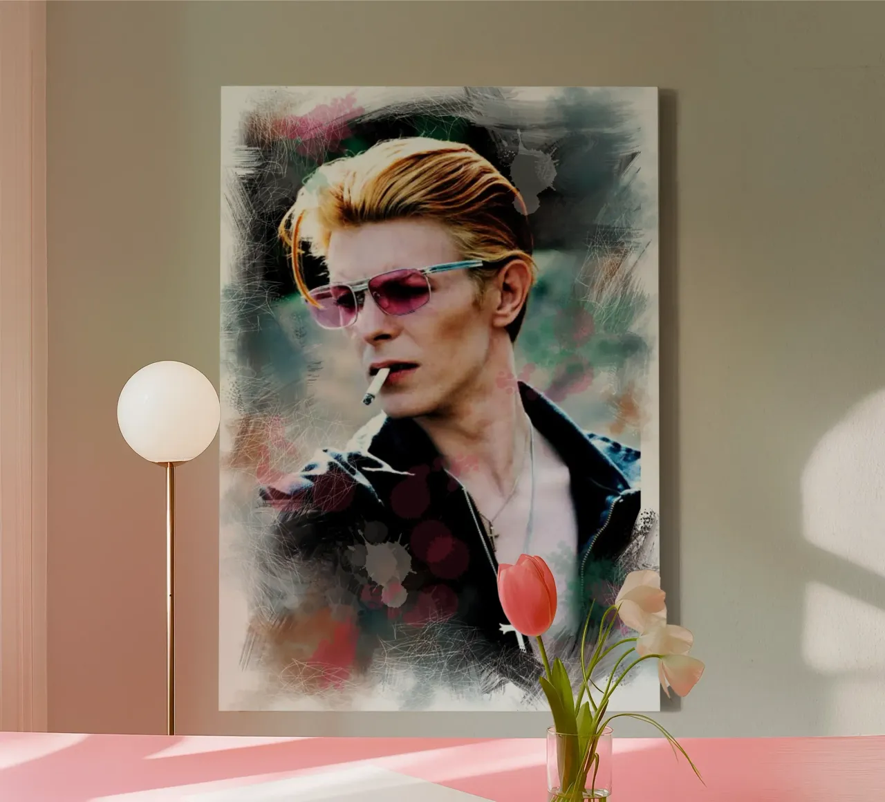 David Bowie smoking canvas van Lembayung art