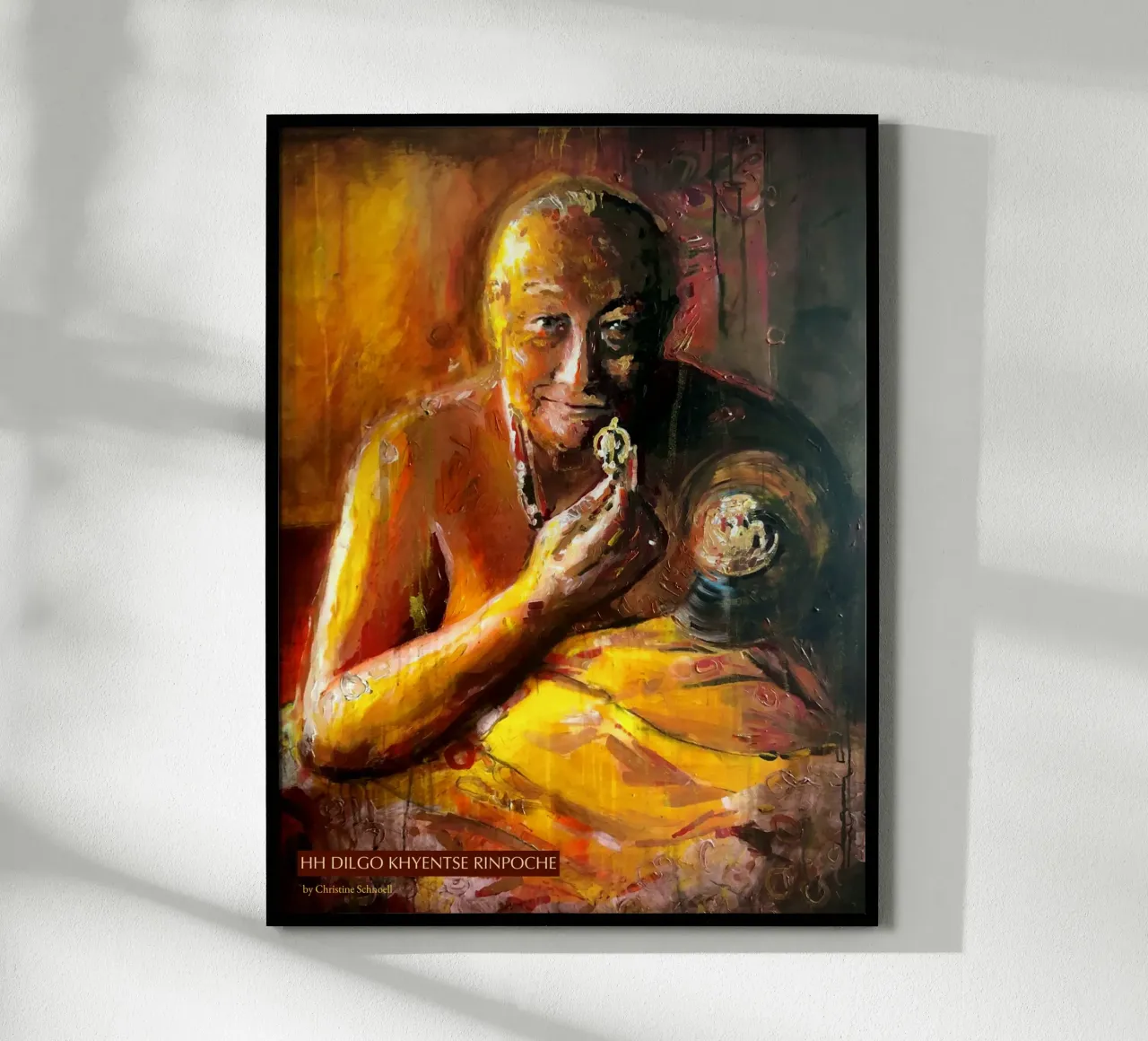 Dilgo Khyentse Rinpoche, Tibetischer Meister, Portrait poster con telaio in alluminio da Happy 😃 Art 🎨 by Christine Schnoell
