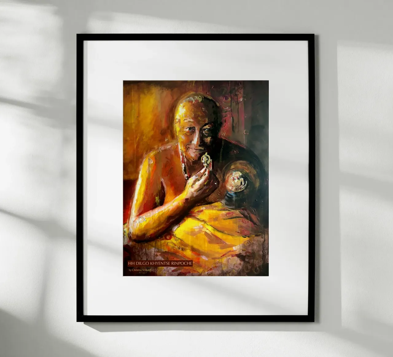 Dilgo Khyentse Rinpoche, Tibetischer Meister, Portrait poster con telaio in alluminio da Happy 😃 Art 🎨 by Christine Schnoell