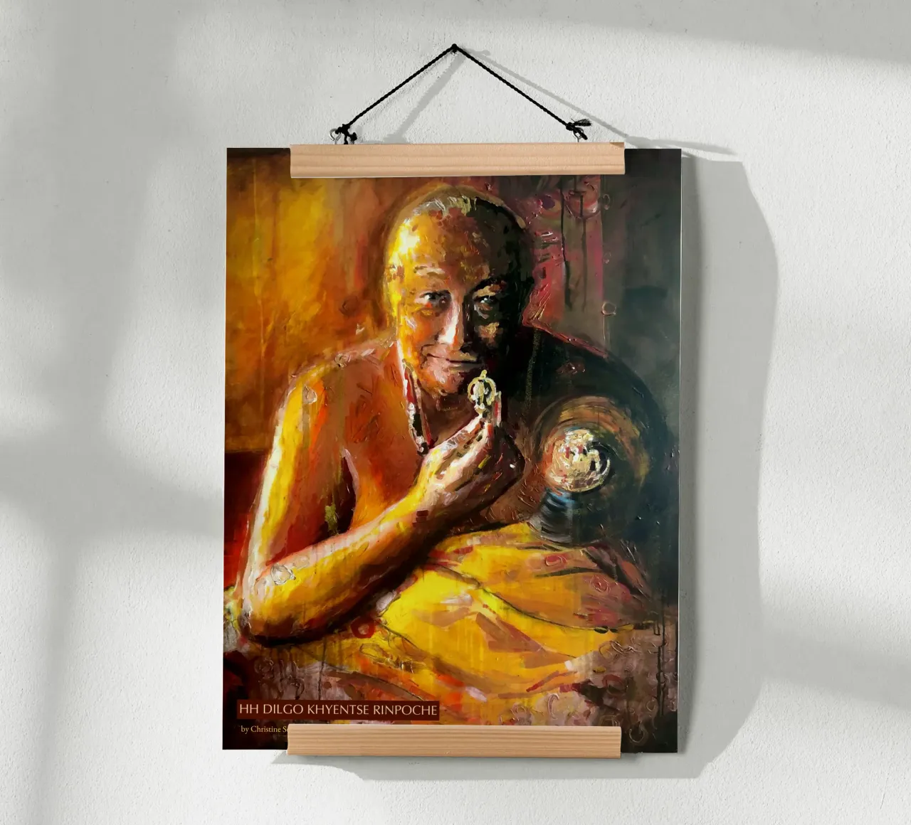 Dilgo Khyentse Rinpoche, Tibetischer Meister, Portrait poster con telaio in alluminio da Happy 😃 Art 🎨 by Christine Schnoell