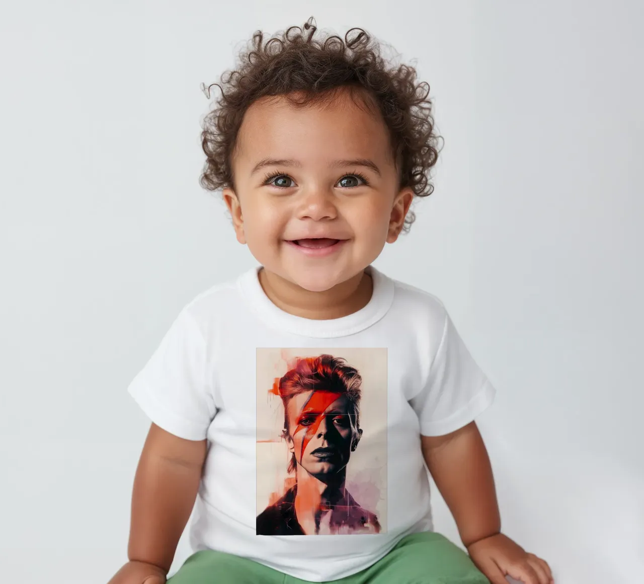 Iconic style of David Bowie maglietta neonato da Lembayung art