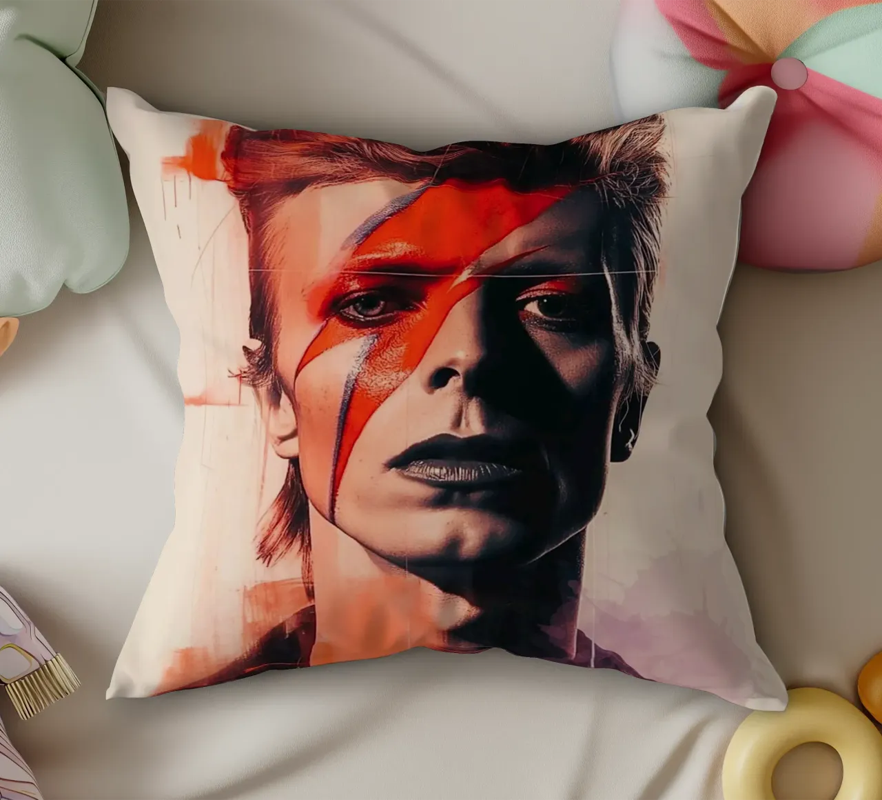 Iconic style of David Bowie cuscino da Lembayung art