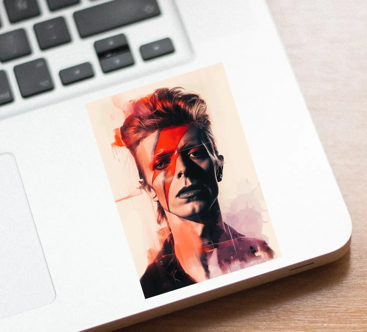 Iconic style of David Bowie sticker by Lembayung art