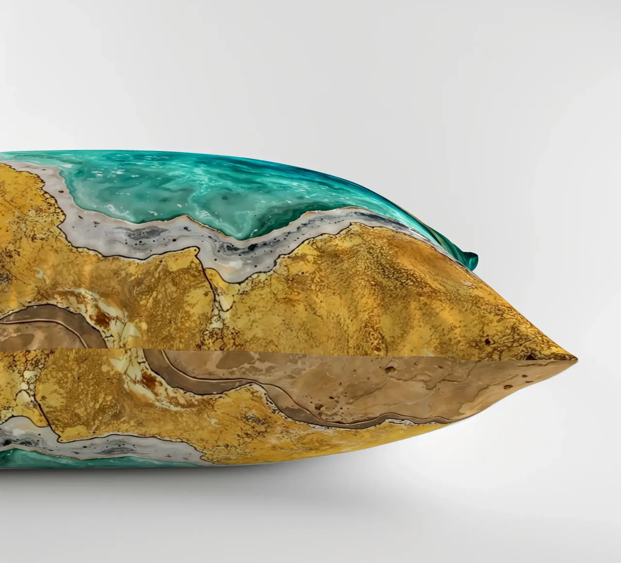 Abstract Ocean Waves Kintsugi Art cuscino da Pixaverse