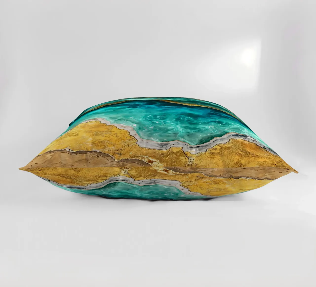 Abstract Ocean Waves Kintsugi Art cuscino da Pixaverse