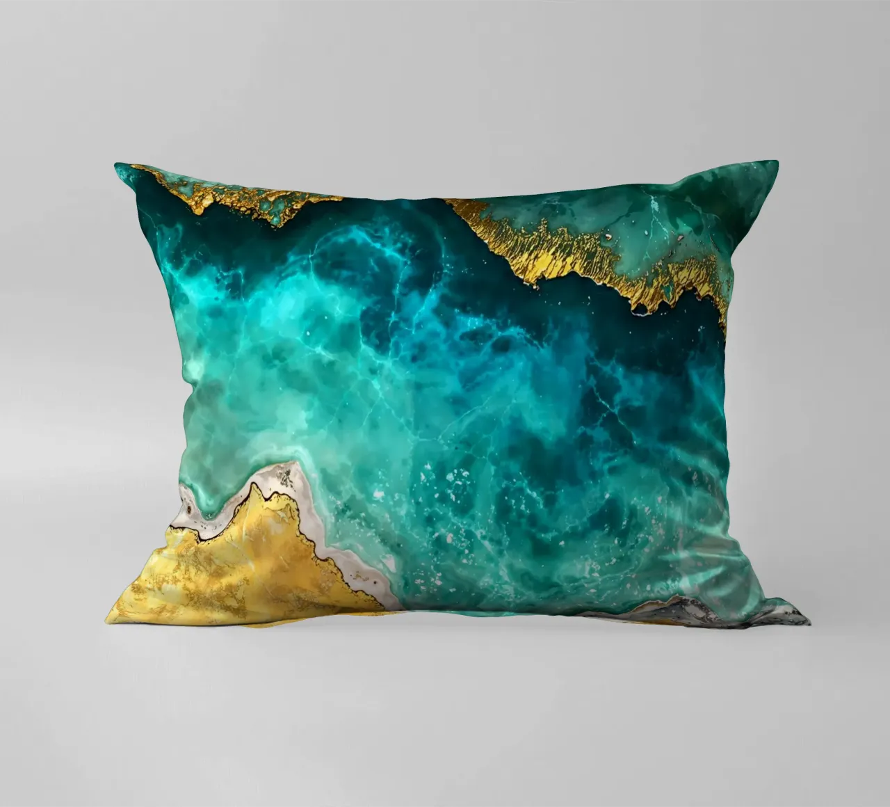 Abstract Ocean Waves Kintsugi Art cuscino da Pixaverse