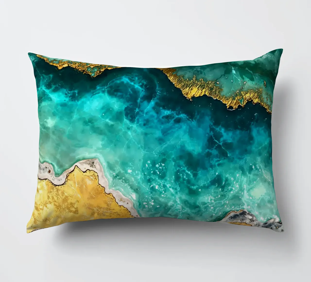 Abstract Ocean Waves Kintsugi Art cuscino da Pixaverse