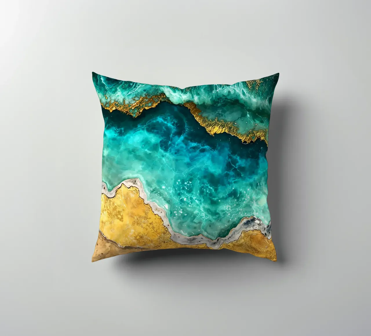 Abstract Ocean Waves Kintsugi Art cuscino da Pixaverse
