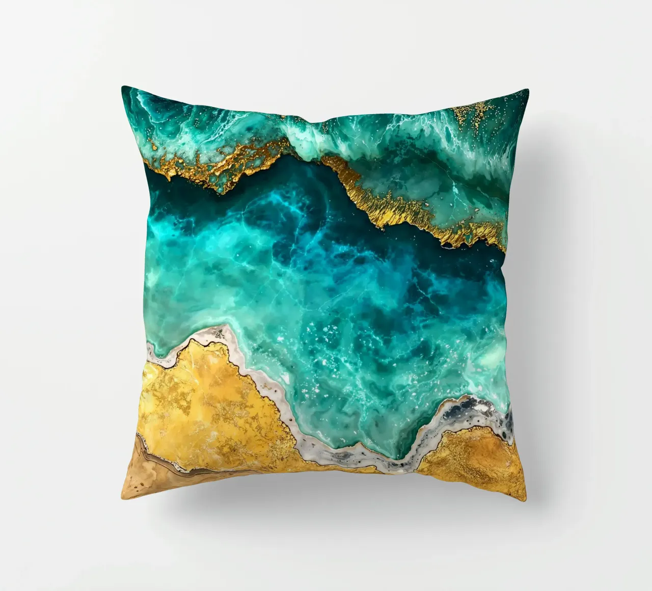 Abstract Ocean Waves Kintsugi Art cuscino da Pixaverse