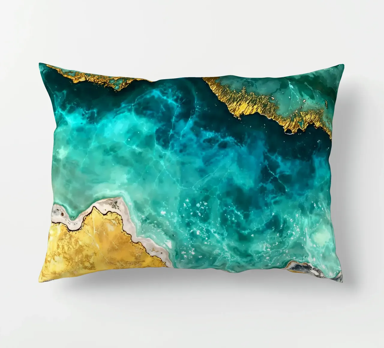 Abstract Ocean Waves Kintsugi Art cuscino da Pixaverse