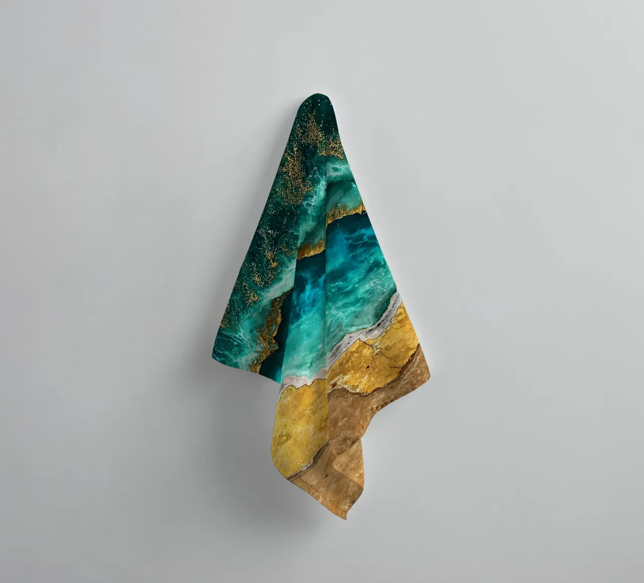 Abstract Ocean Waves Kintsugi Art asciugamano da bagno da Pixaverse