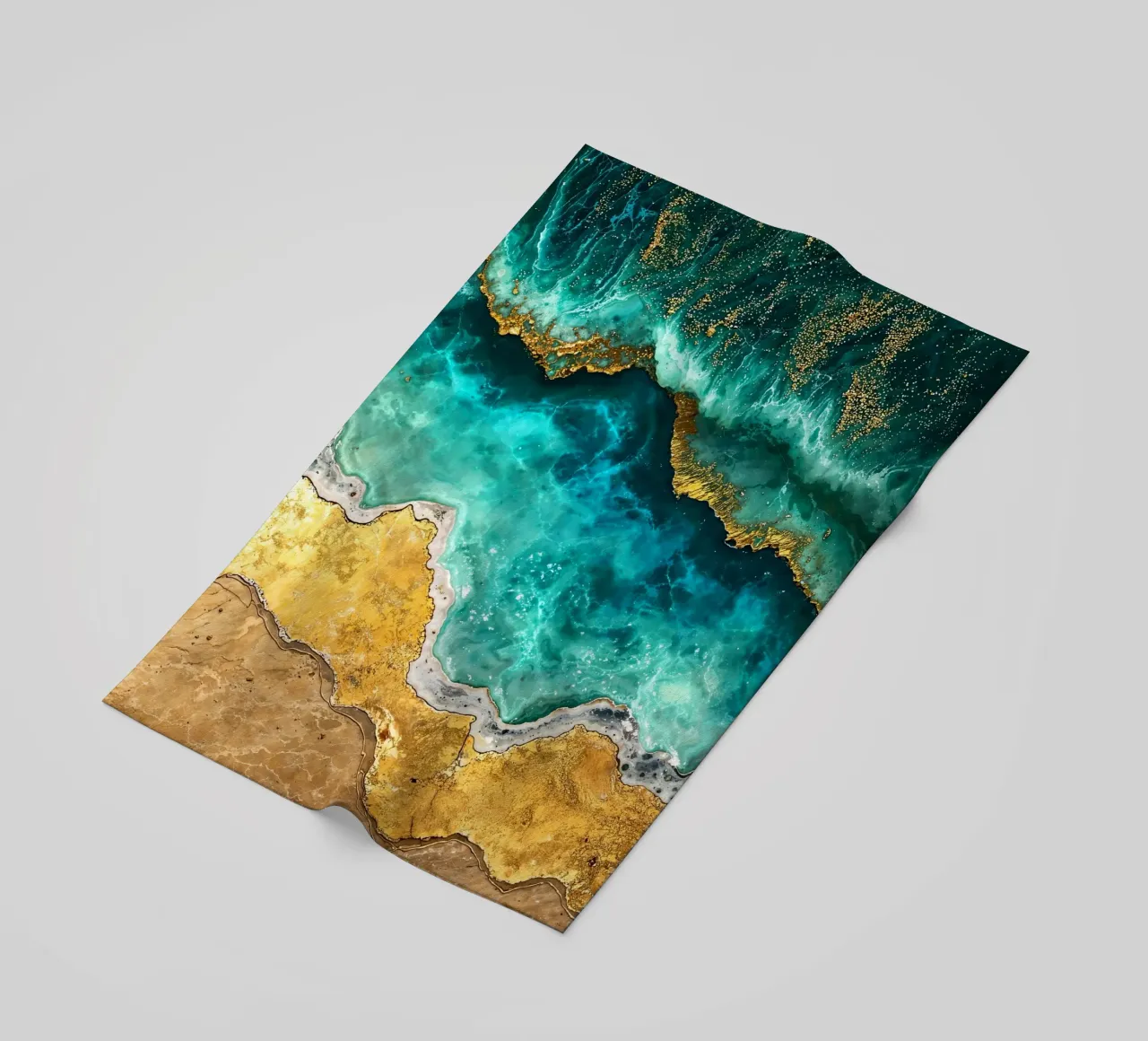 Abstract Ocean Waves Kintsugi Art telo mare da Pixaverse