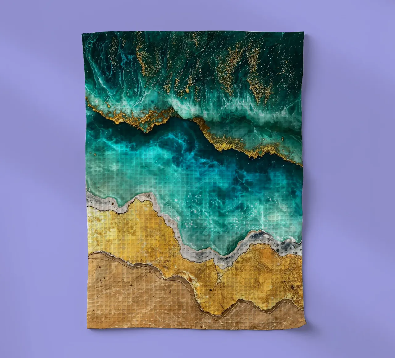 Abstract Ocean Waves Kintsugi Art canovaccio da cucina da Pixaverse