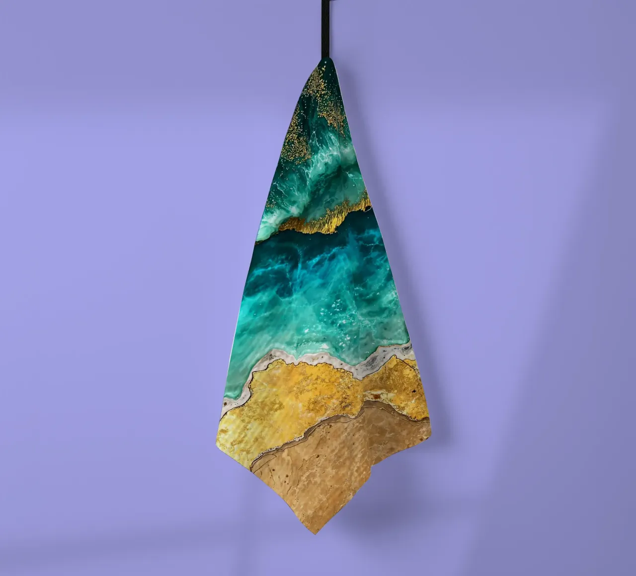 Abstract Ocean Waves Kintsugi Art canovaccio da cucina da Pixaverse
