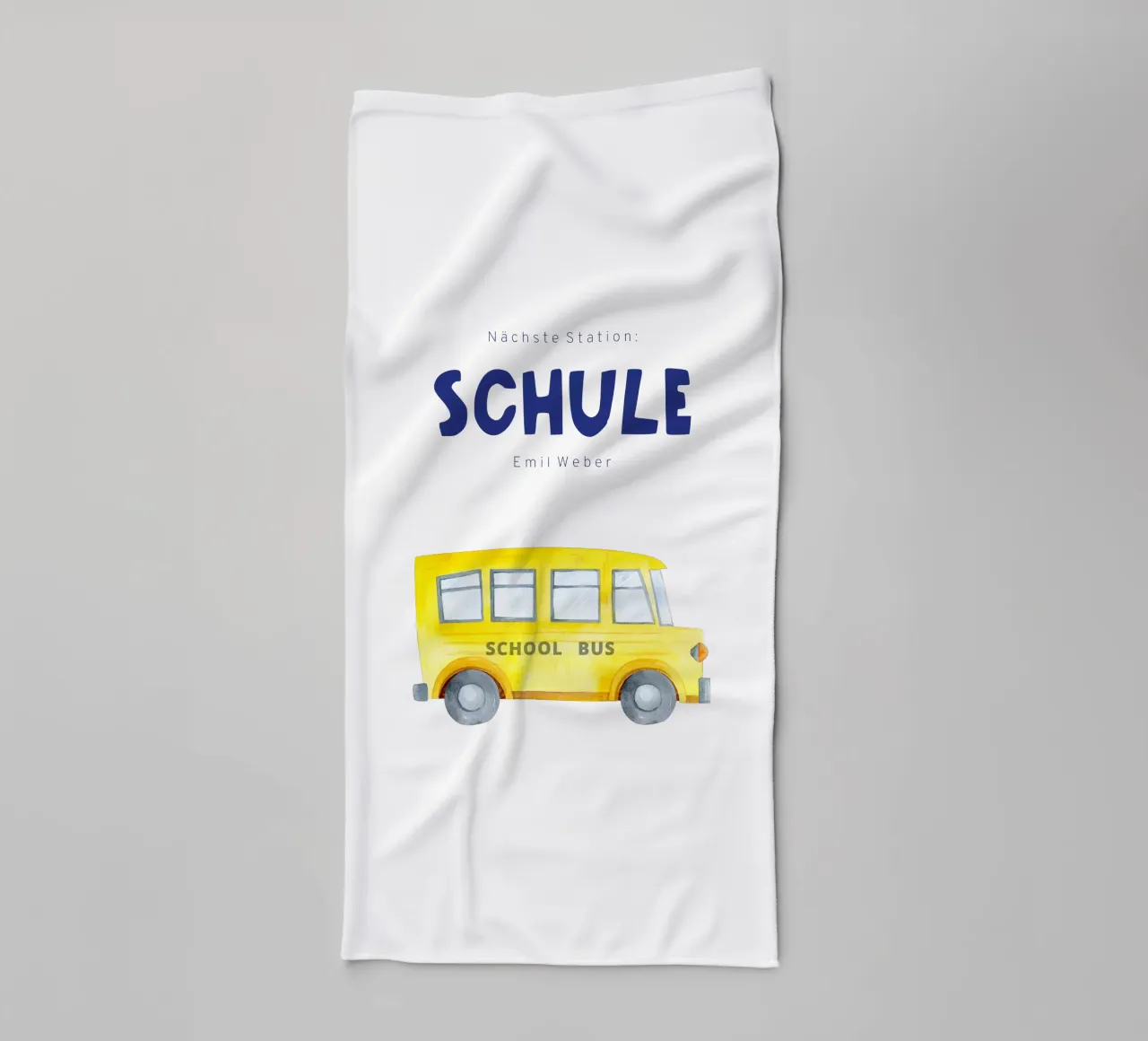 Schoolbus badhanddoek van Kartenliebe