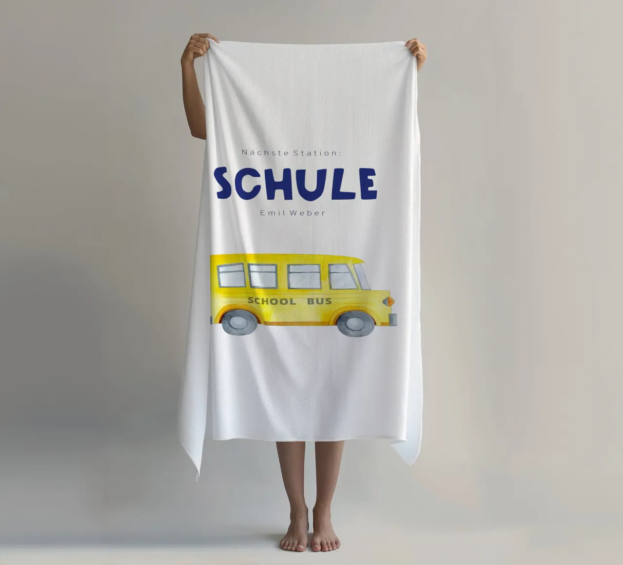 Schoolbus strandhanddoek van Kartenliebe