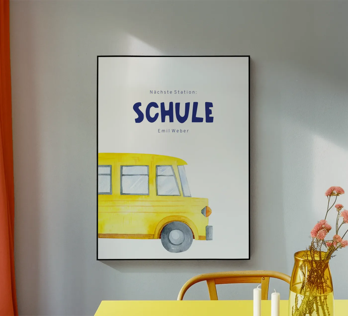 School bus acryl van Kartenliebe