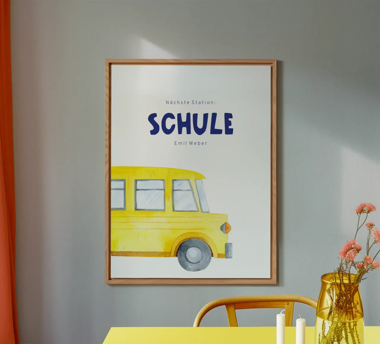 Schoolbus forex-plaat van Kartenliebe