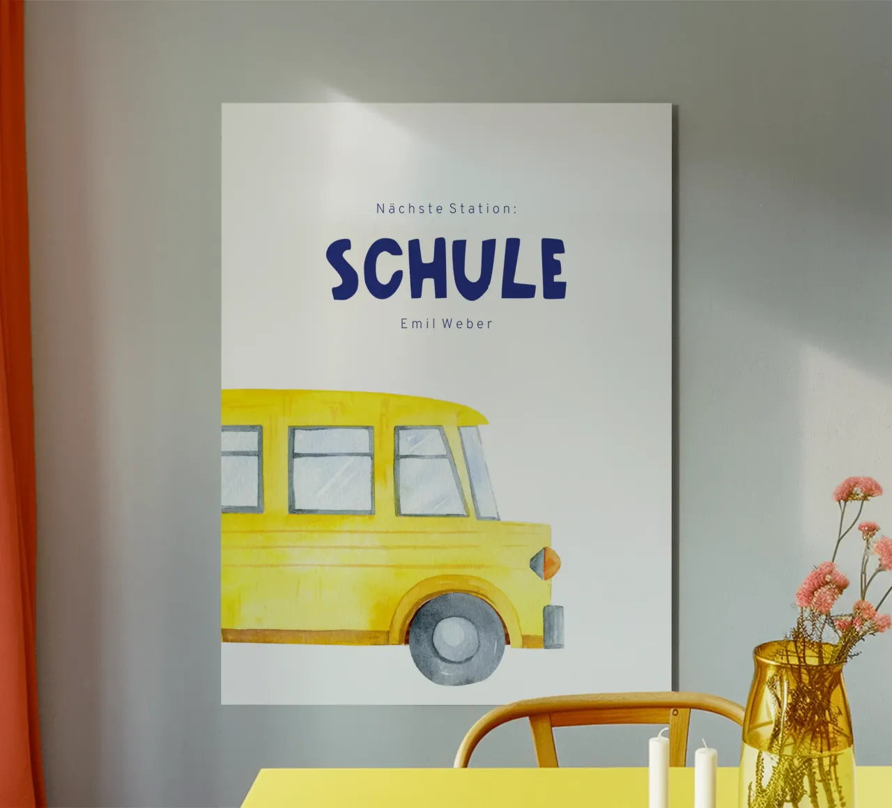 Schoolbus forex-plaat van Kartenliebe
