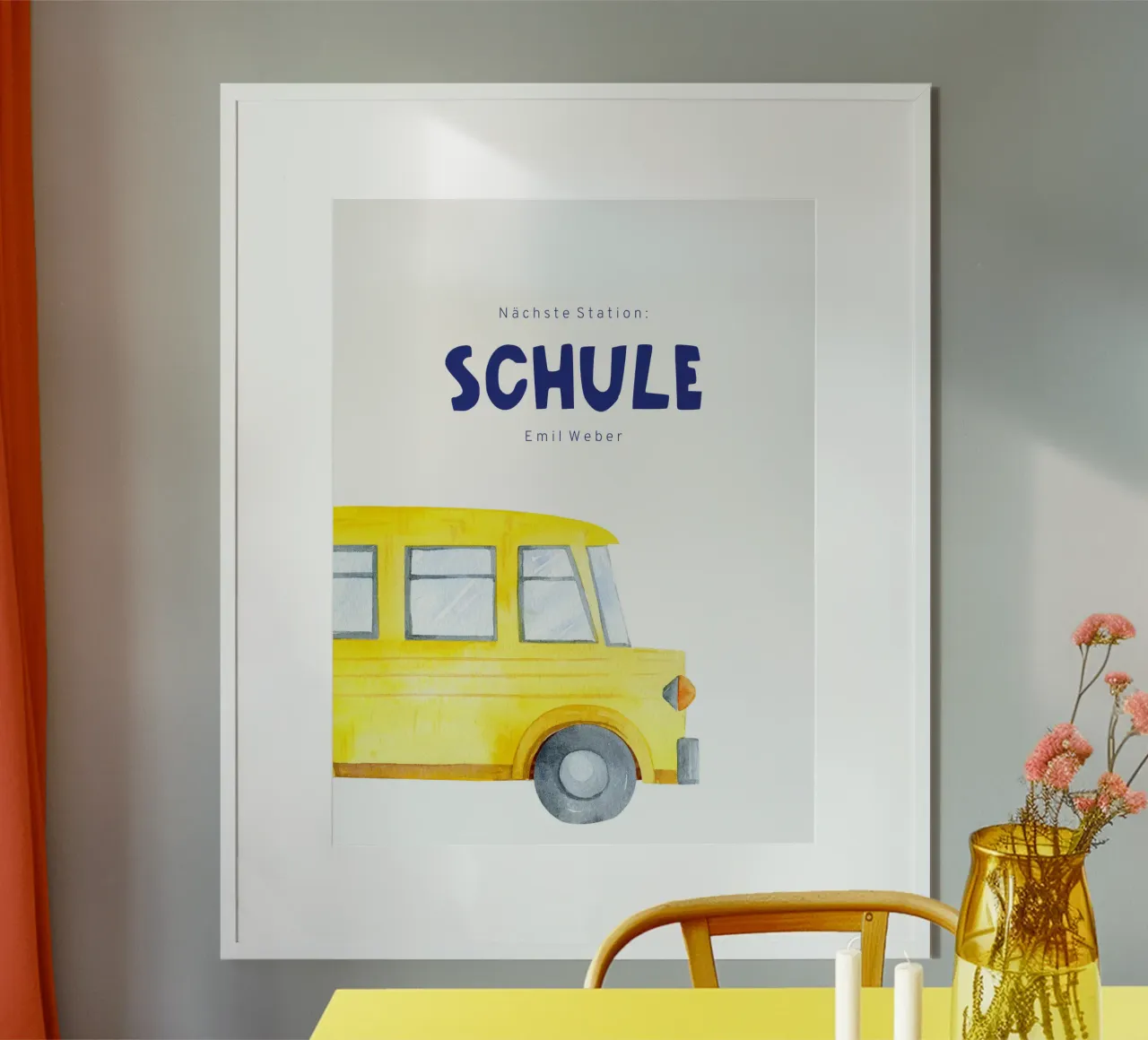 Schoolbus hahnemühle van Kartenliebe
