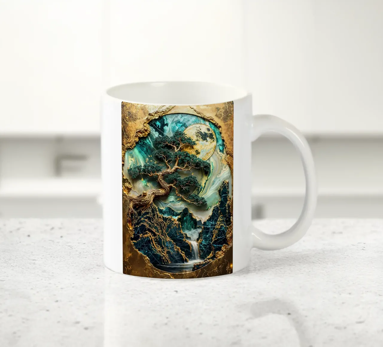 Golden Bonsai Sanctuary tazza in ceramica da Pixaverse
