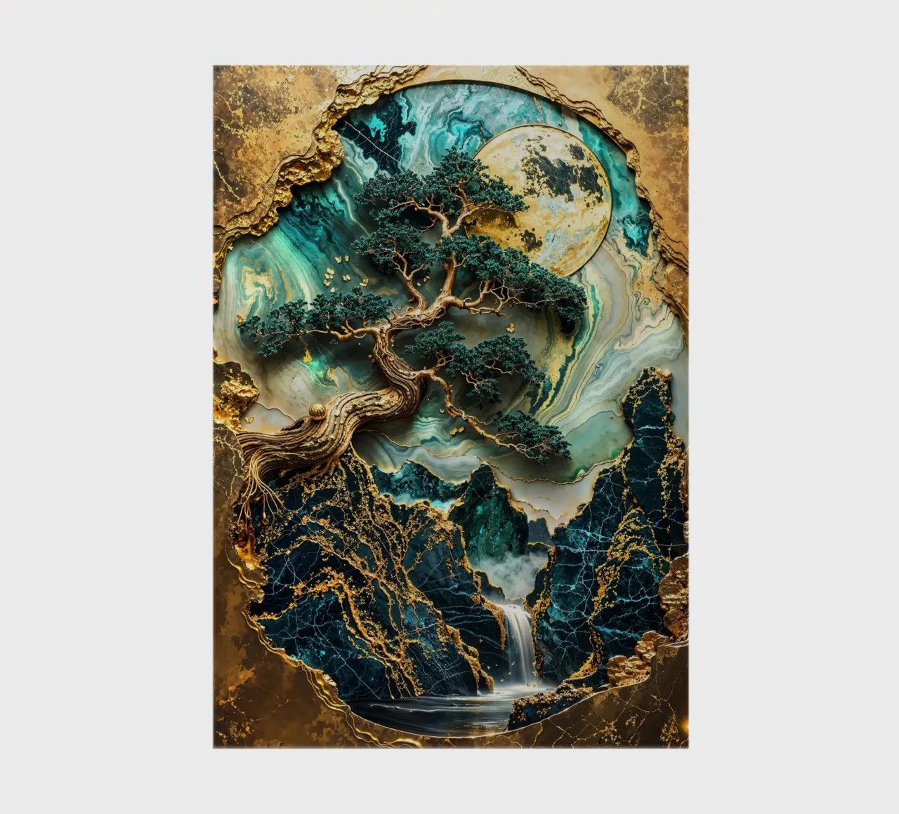 Golden Bonsai Sanctuary notebook by Pixaverse