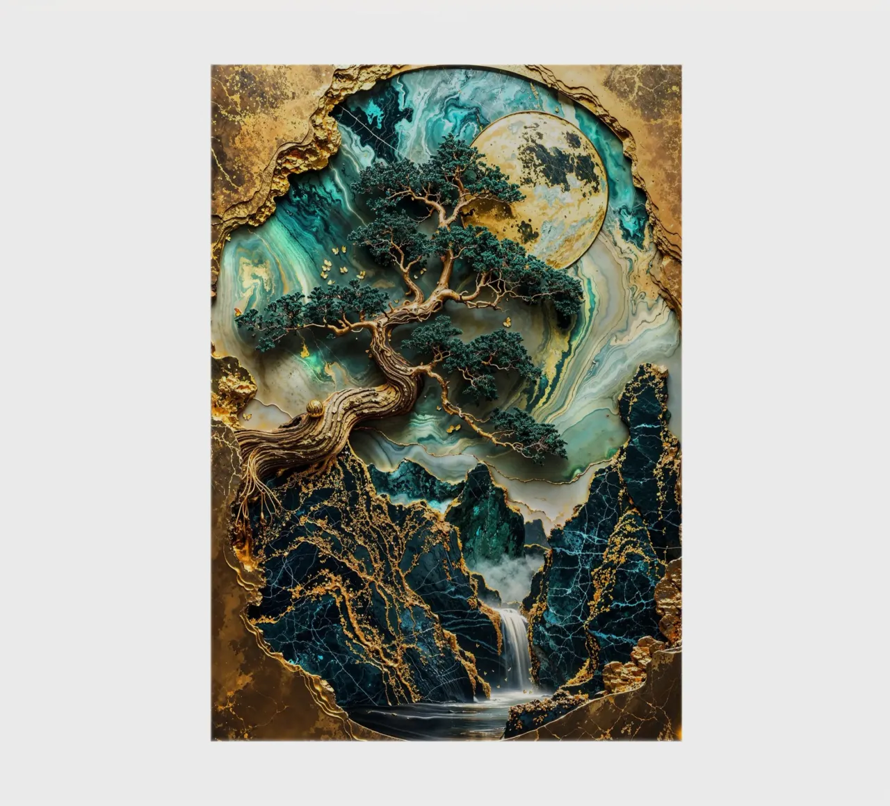 Golden Bonsai Sanctuary notebook by Pixaverse