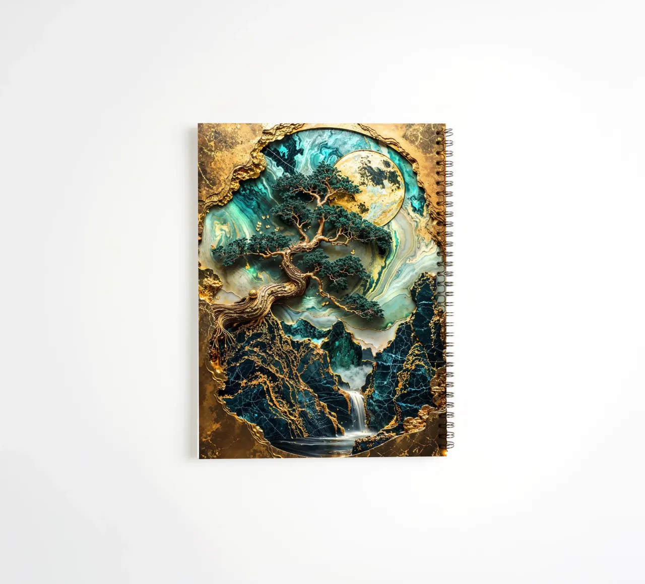 Golden Bonsai Sanctuary spiral notebook by Pixaverse
