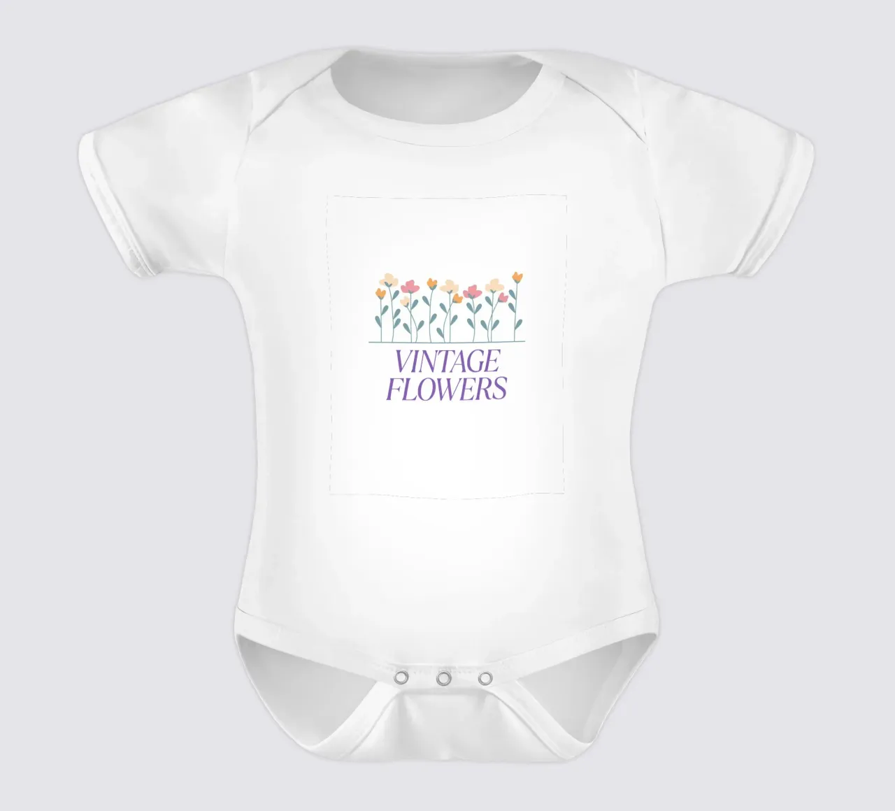 Fiori d'epoca body neonato maniche corte da luxi&lace